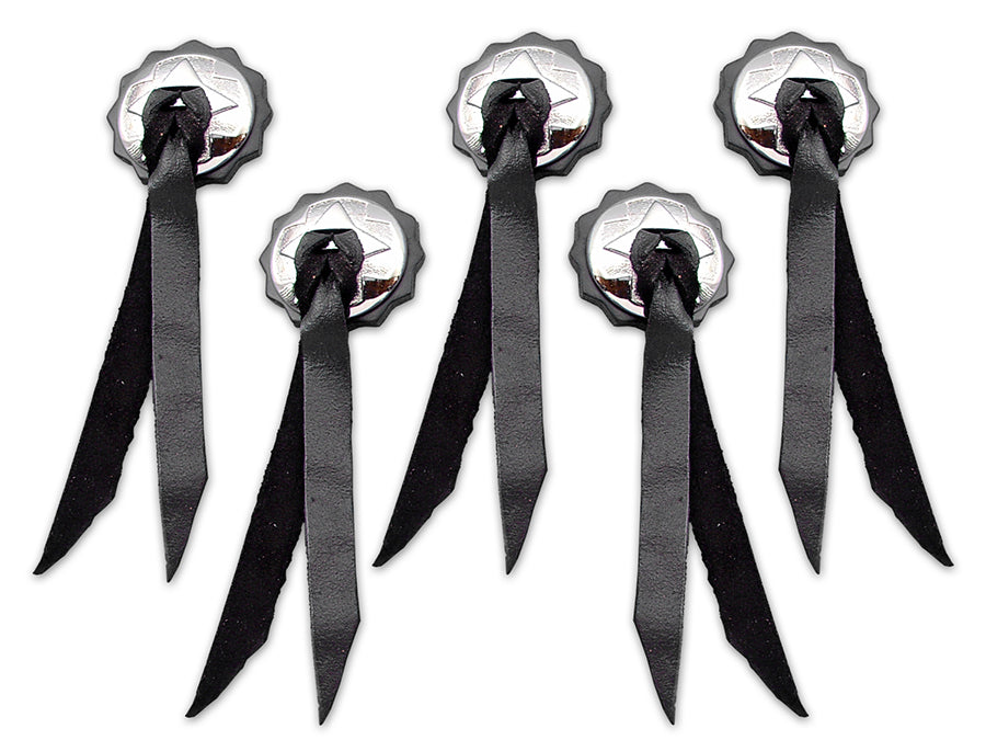 Black Leather Saddlebag Conchos