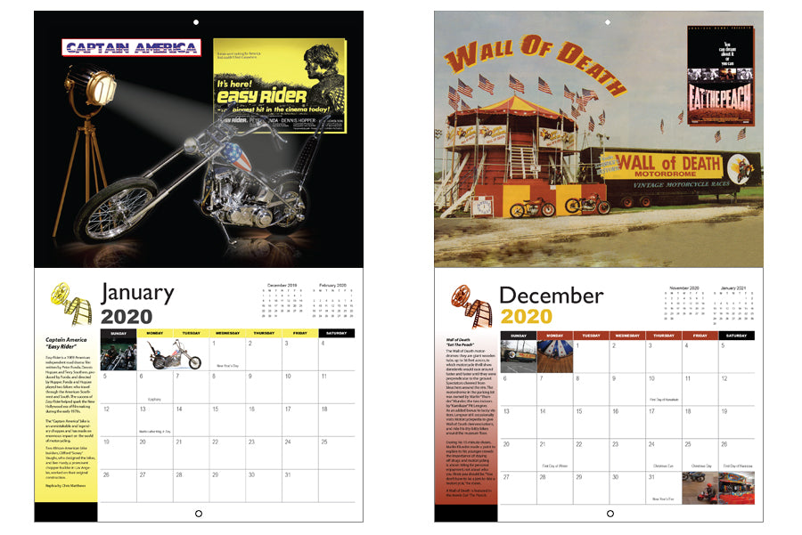 Motorcyclepedia Museum 2020 Calendar