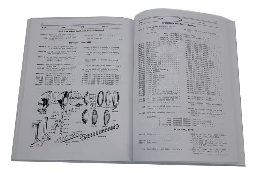 1941-1954 Overhead Valve/Side Valve Parts Book
