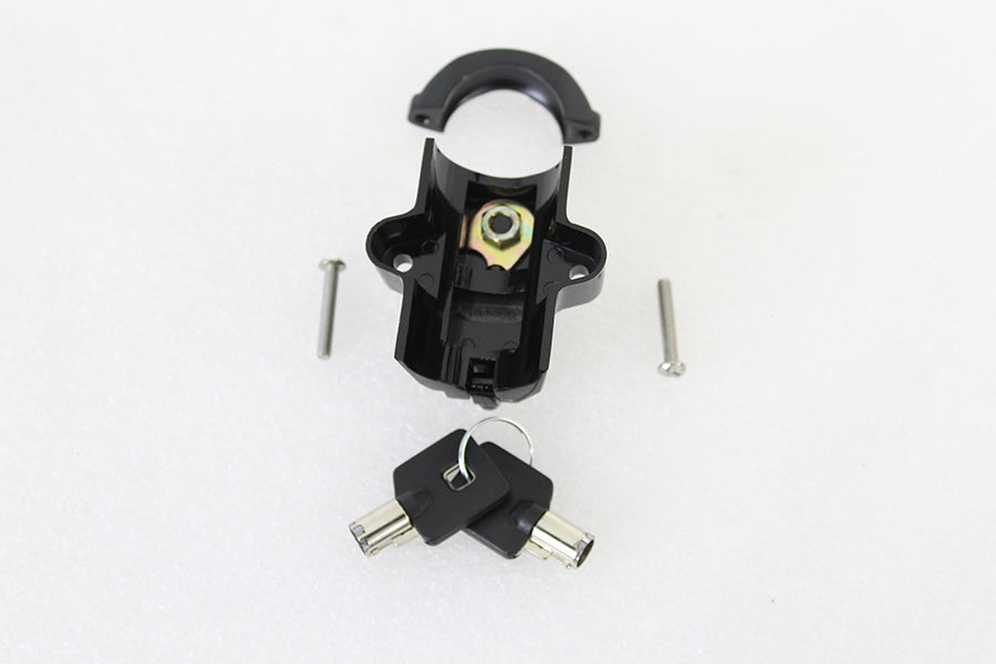 Black Helmet Lock with Pipe Key