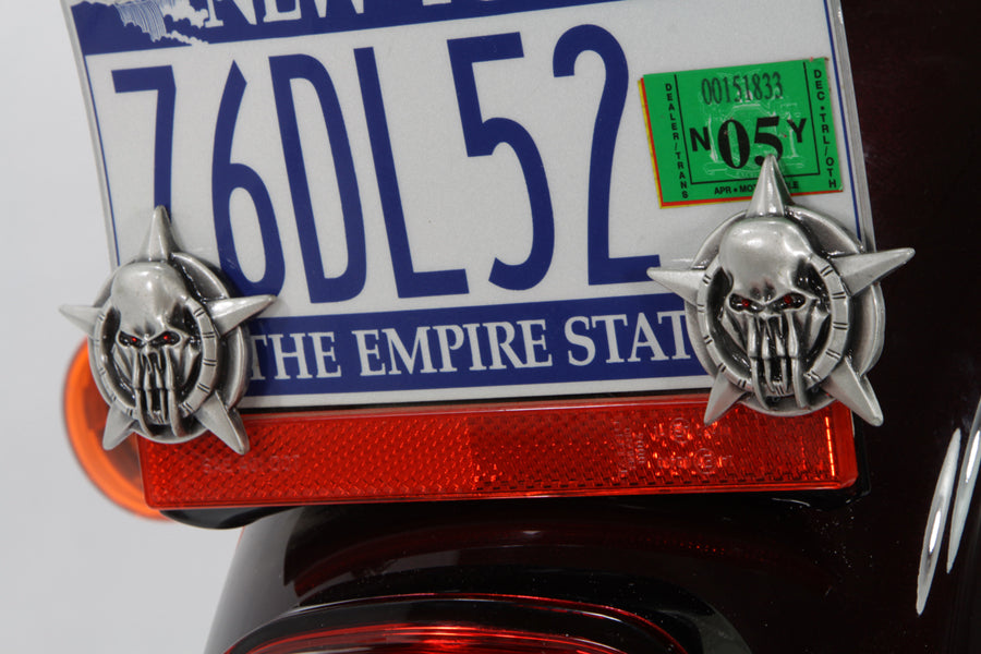 Skull on Star License Plate Topper Set