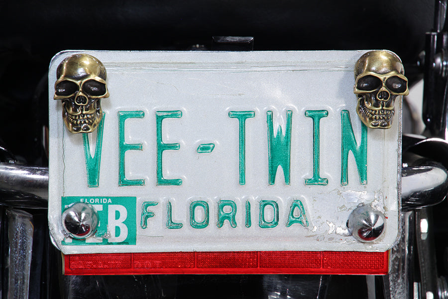 Gold Skull License Plate Bolt Set