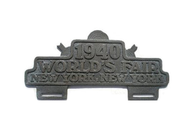 1940 World's Fair License Plate Topper