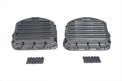 Finned Rocker Box Cover Set Chrome