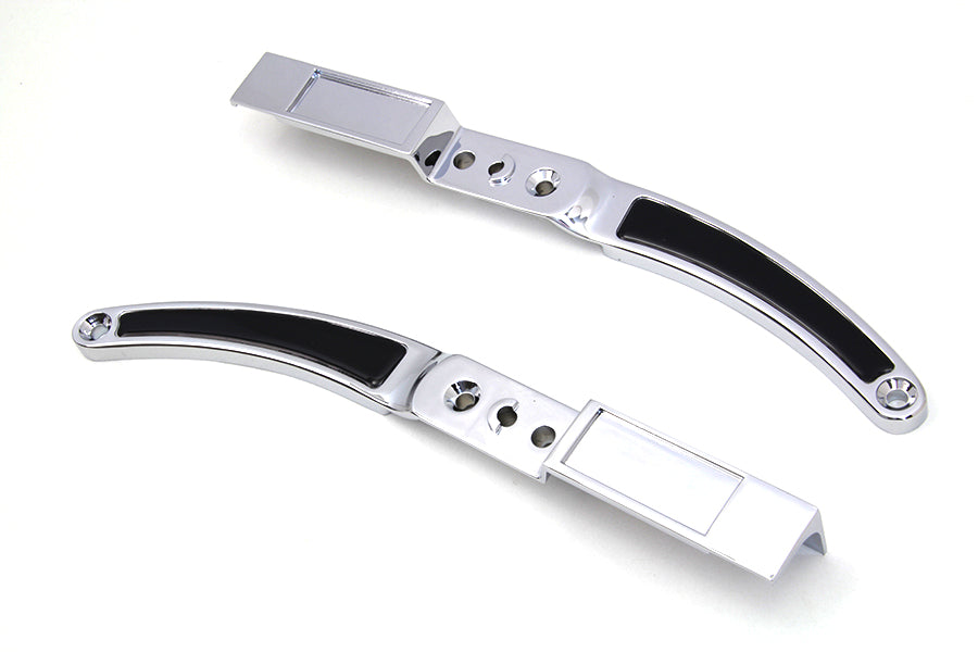 Rear Fender Strut Set Chrome with Black Inserts
