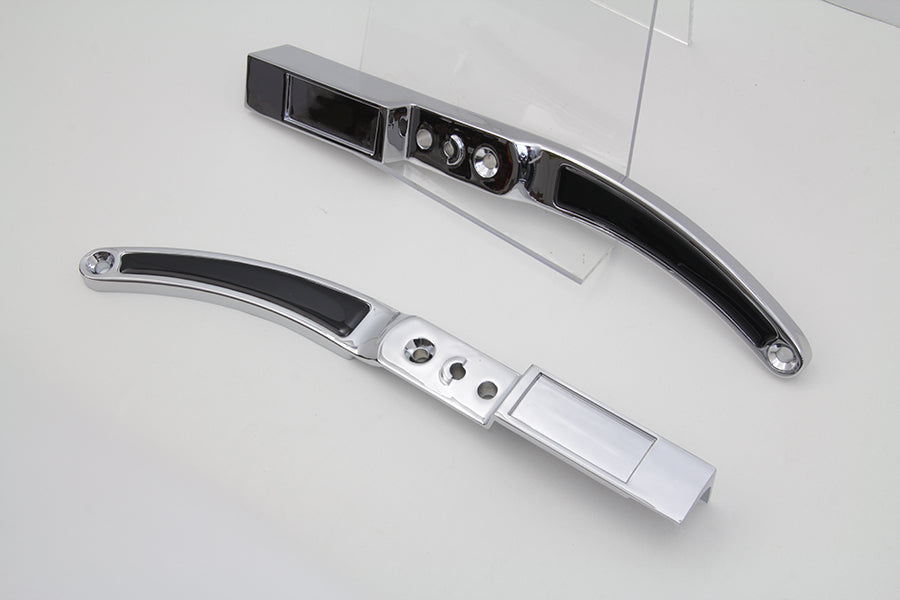 Rear Fender Strut Set Chrome with Black Inserts