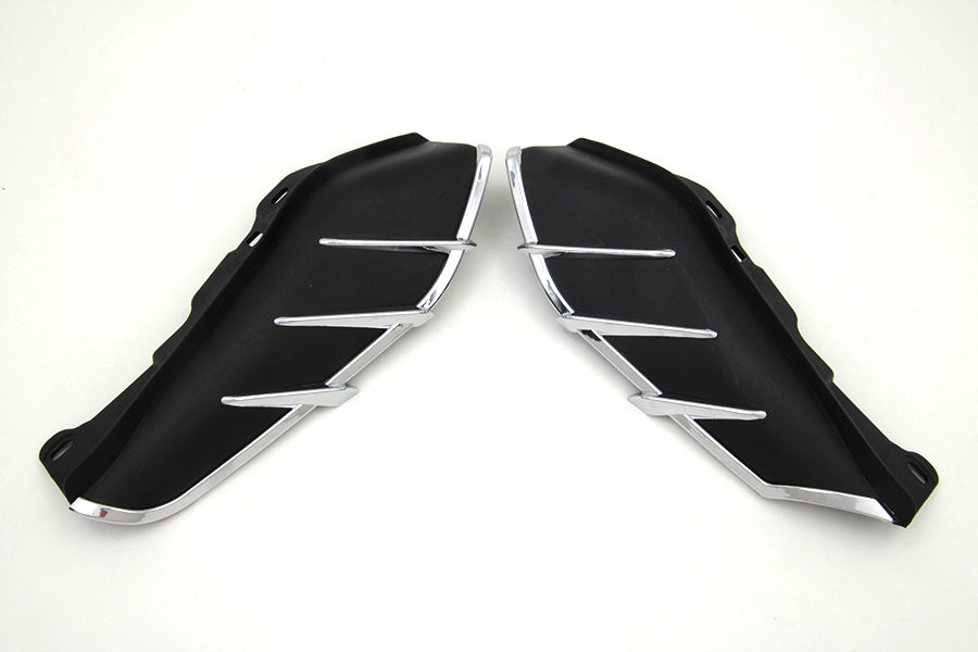 Black Windshield Deflector Set with Chrome Trim