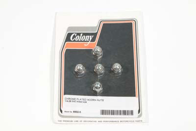 Chrome Acorn Nut Fine 1/4 -28 Thread