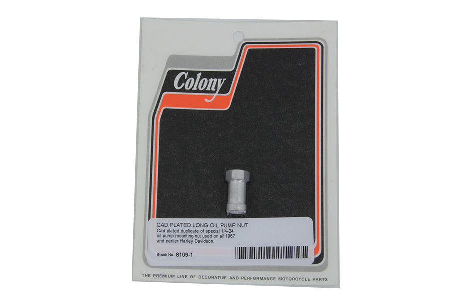 Cadmium Stock Long Oil Pump Nut