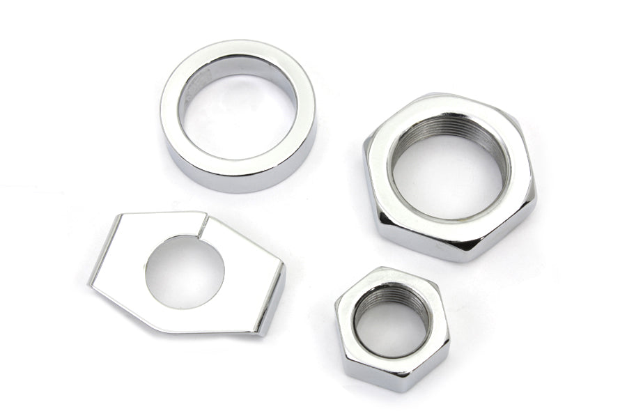 Chrome Rear Axle Nut and Lock Kit