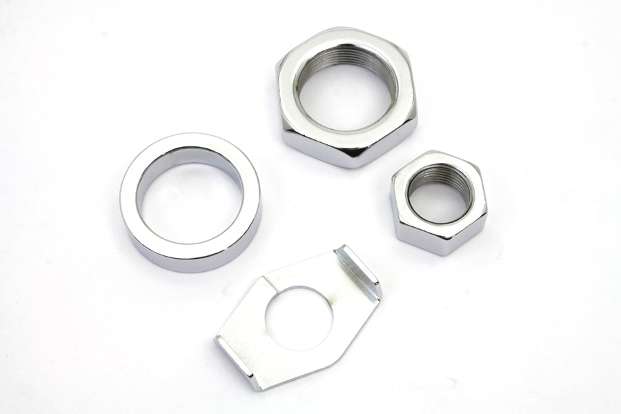 Chrome Rear Axle Nut and Lock Kit