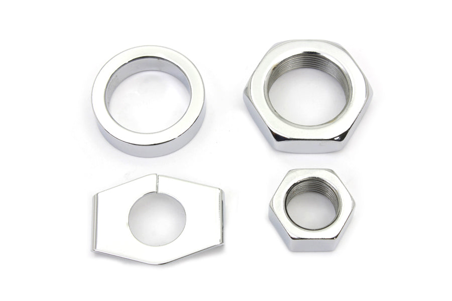 Chrome Rear Axle Nut and Lock Kit