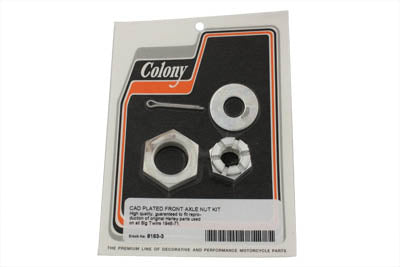 Cadmium Front Axle Nut Kit