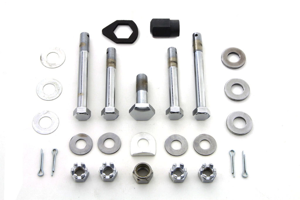 Chrome Upper and Lower Motor Mount Bolt Kit