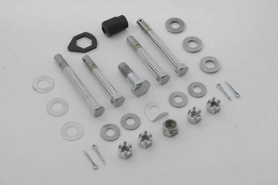 Chrome Upper and Lower Motor Mount Bolt Kit
