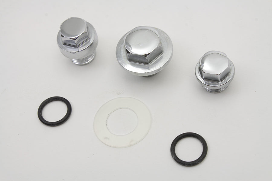 Oil Pump Screen Relief Plug Set Chrome