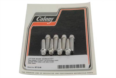 Tappet Block Screw Kit 1/4 X 24 Thread Cadmium