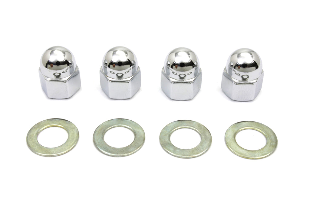 Rocker Arm Shaft Chrome Acorn Nut and Washer