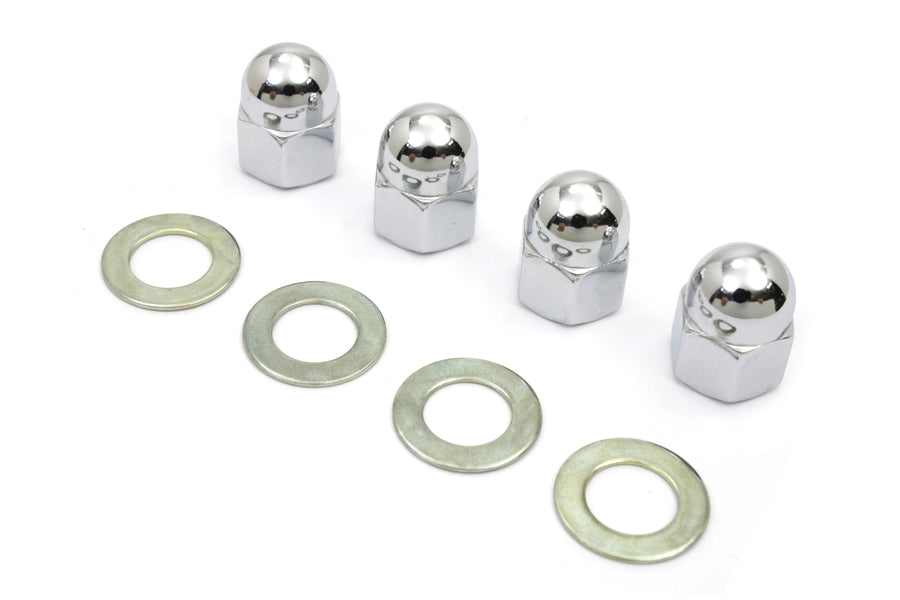Rocker Arm Shaft Chrome Acorn Nut and Washer