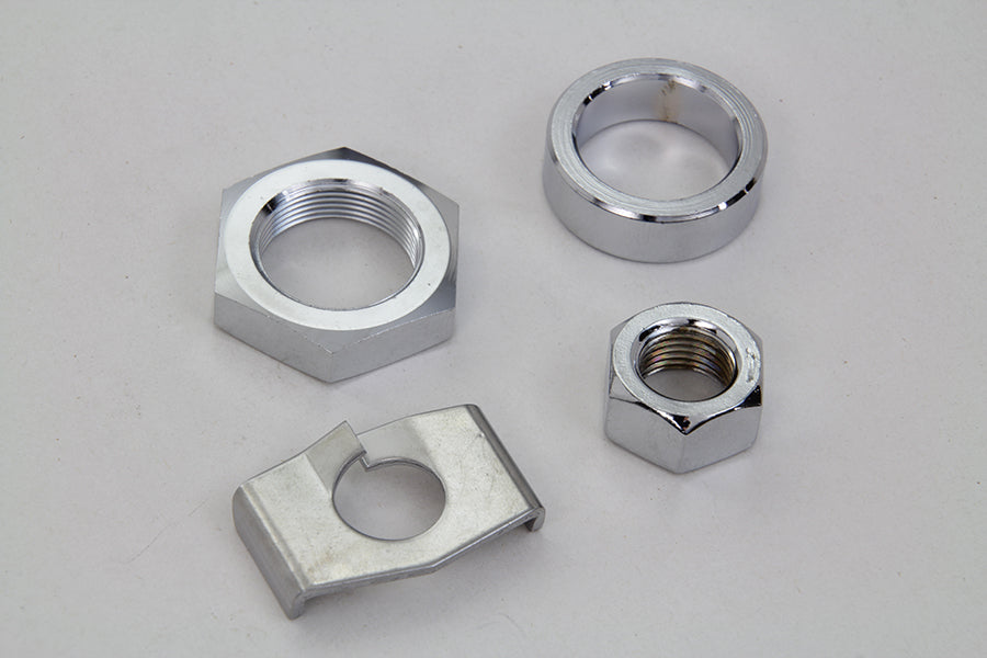Chrome Rear Axle Nut and Lock Kit