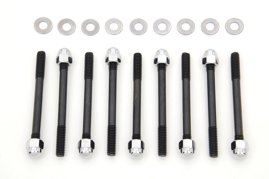 Chrome Engine Case Acorn Bolt Kit