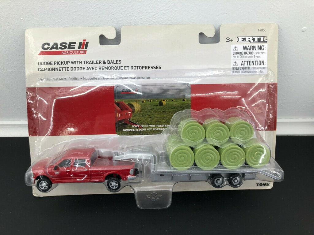 Case IH International Harvester Dodge Truck Trailer Hay Farmer Toy 1/64