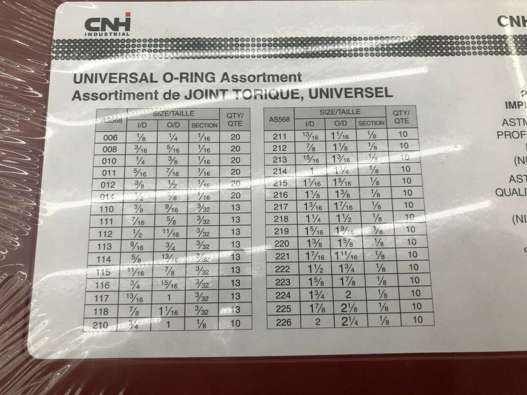 Case IH International 407 pc Oring Kit Standard Imperial SAE