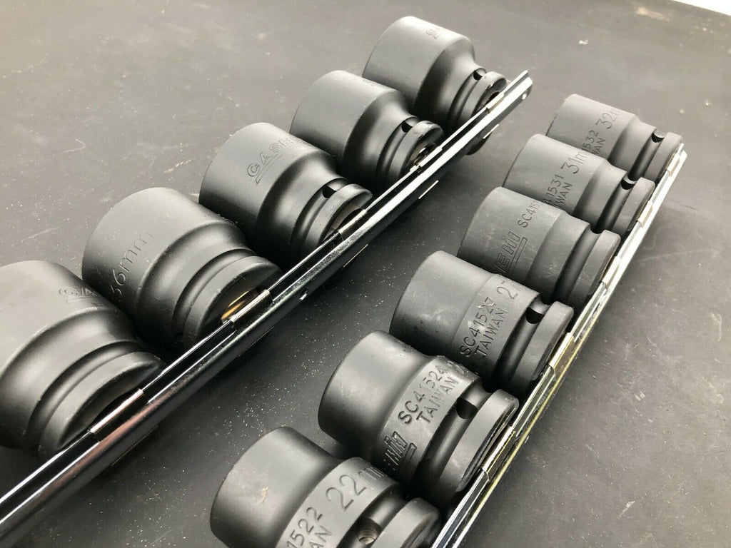 Case IH 14pc 3/4" Dr Impact Socket Set Metric Snap on Blue Point