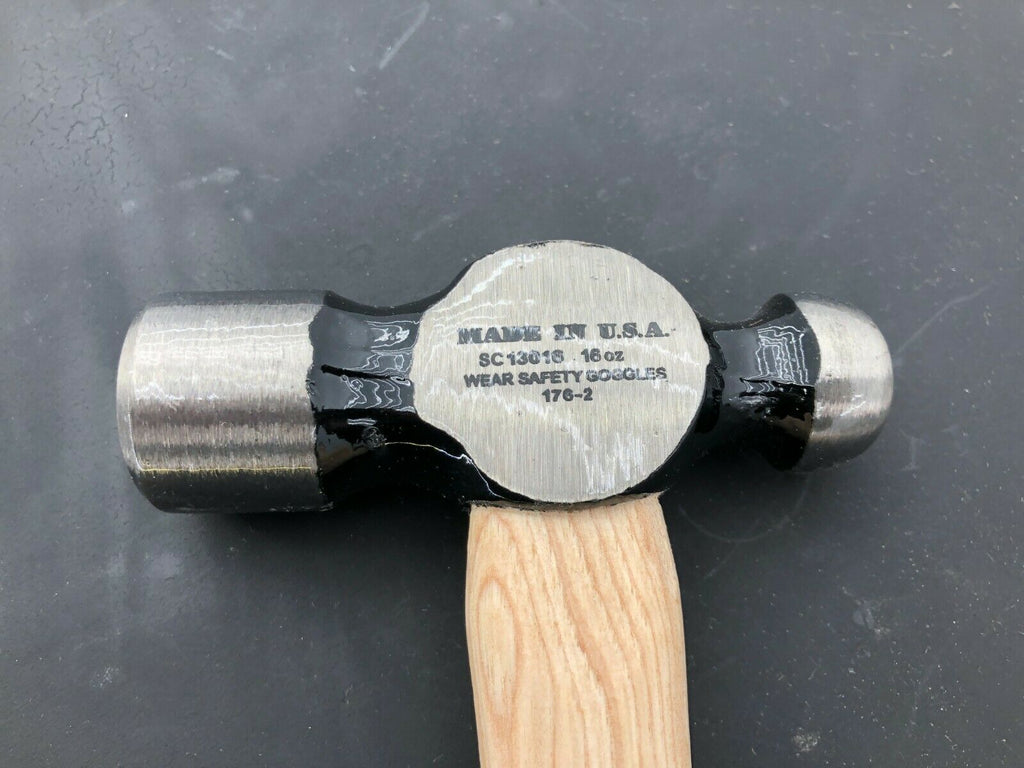 Case IH Wood Handle Ball Pean Hammer 16oz Blue Point-Lifetime Warranty