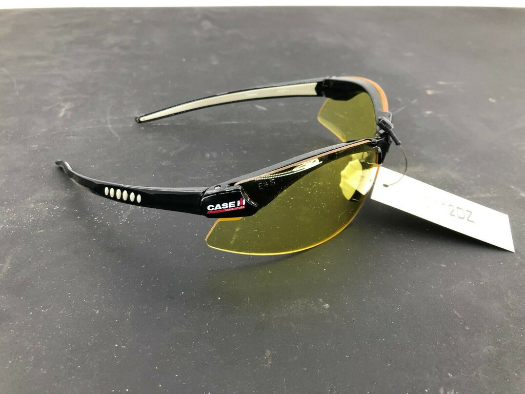 Case IH Safety Glasses Yellow Tinted Lenses Snap on Blue Point